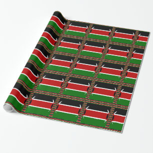 Kenya Seamless Flags Border Frames Art Print Wrapping Paper