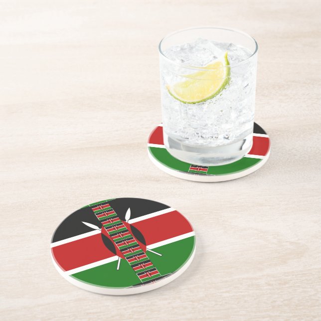 Kenya Seamless Miniature Flags Border Frames Art  Coaster (Side)
