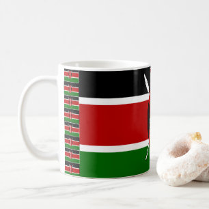 Kenya Seamless Miniature Flags Border Frames Art  Coffee Mug
