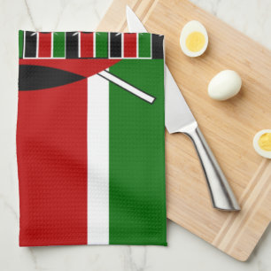 Kenya Seamless Miniature Flags Border Frames Art  Kitchen Towel