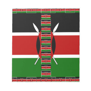 Kenya Seamless Miniature Flags Border Frames Art Notepad