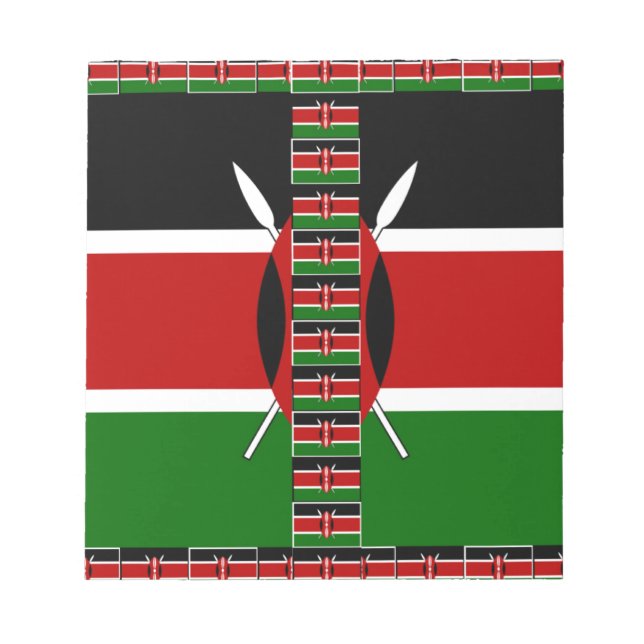 Kenya Seamless Miniature Flags Border Frames Art Notepad (Front)