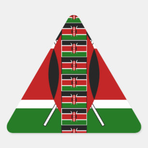 Kenya Seamless Miniature Flags Border Frames Art  Triangle Sticker