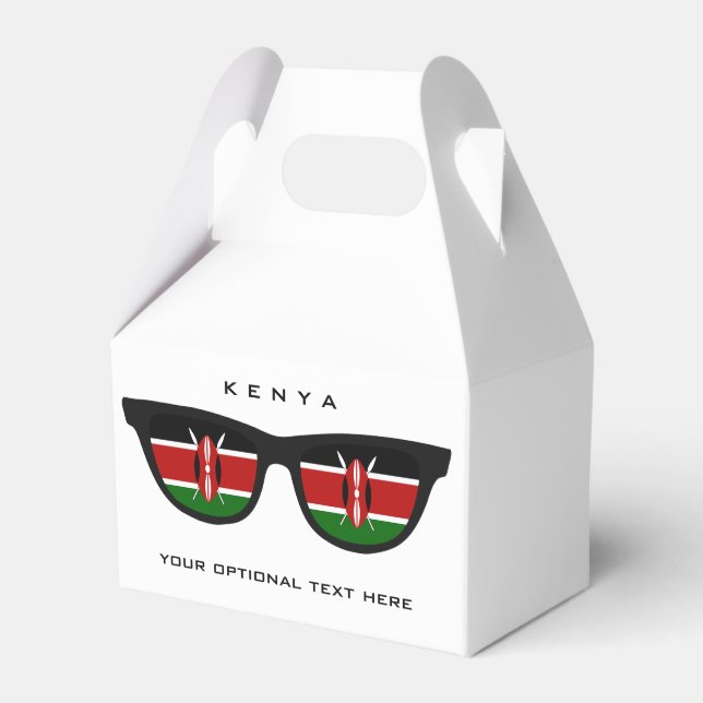 Kenya Shades custom text & colour favour box (Front Side)