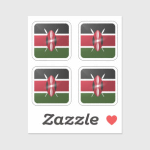 Kenya square glossy flag
