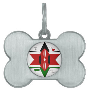 Kenya Star national safari flag colours bucket lis Pet ID Tag