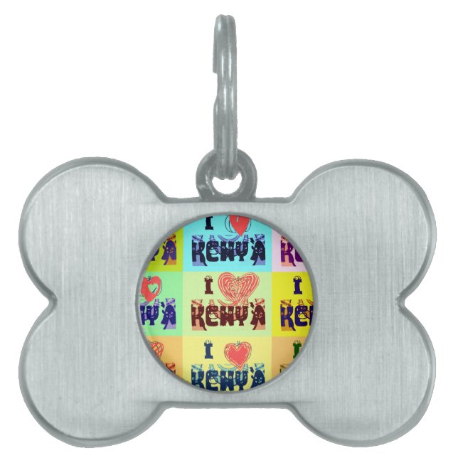 Kenya Travel Souvenir Pop Art Print Pet Tag (Front)