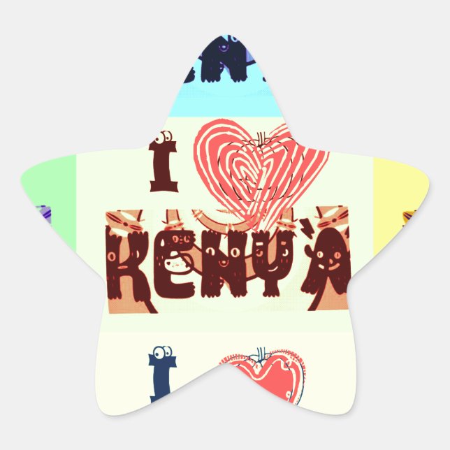 Kenya Travel Souvenir Pop Art Print Star Sticker (Front)