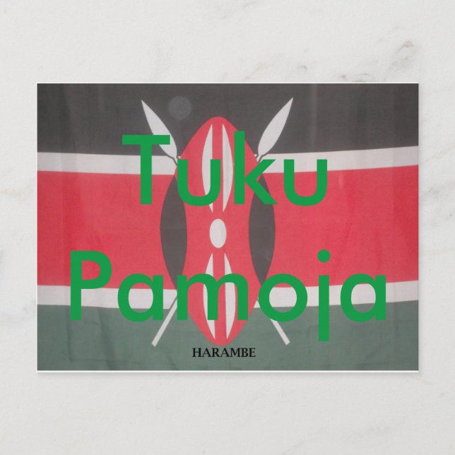 Kenya Tuko Pamoja Kenya we are together postcard (Front)