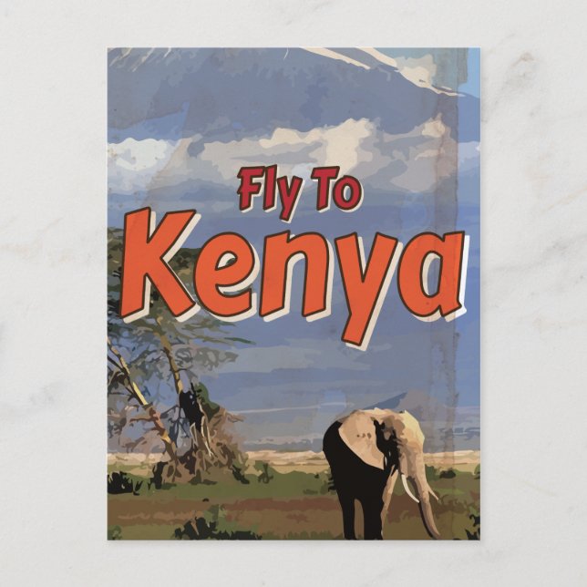 Kenya Vintage vacation Poster Postcard (Front)