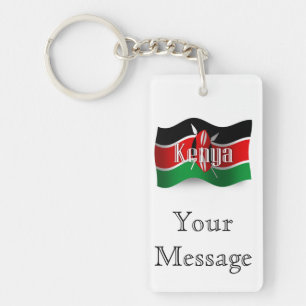 Kenya Waving Flag Keychain