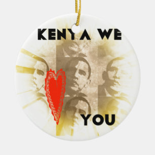 Kenya We Love You Lovely Perspective Art Design Ceramic Ornament