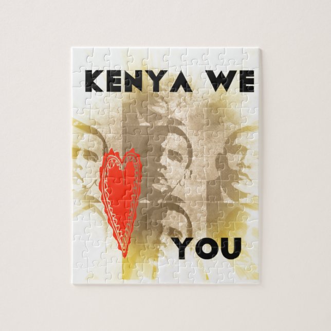 Kenya We Love You Lovely Perspective Art Design Jigsaw Puzzle (Vertical)