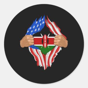 Kenyan Blood Inside Me Kenya Flag Classic Round Sticker