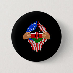Kenyan Blood Inside Me Kenya Flag Gift 2 Inch Round Button