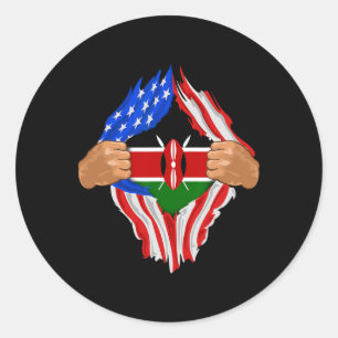 Kenyan Blood Inside Me Kenya Flag Gift  Classic Round Sticker