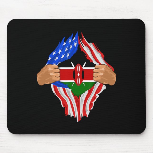 Kenyan Blood Inside Me Kenya Flag Gift  Mouse Pad (Front)
