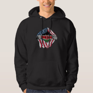 Kenyan Blood Inside Me  Kenya Flag Hoodie