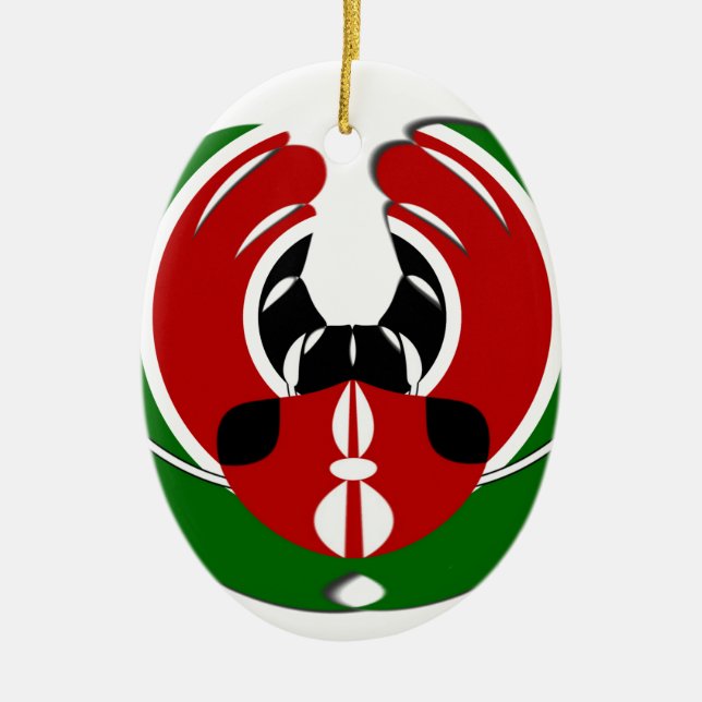 Kenyan Flag Ceramic Ornament (Front)