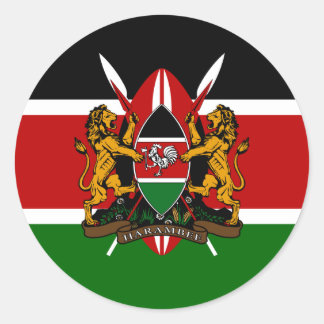 Kenyan Flag & Coat of Arms, Flag of Kenya Classic Round Sticker