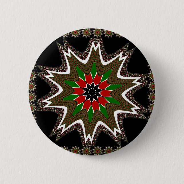 Kenyan Flag Colors Art Print/Graphic 2 Inch Round Button (Front)