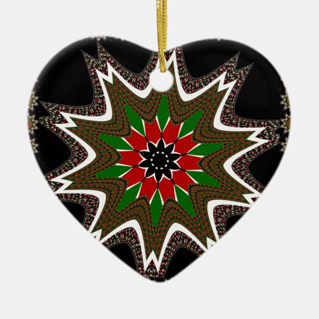 Kenyan Flag Colours Art Print/Graphic Ceramic Ornament (Front)