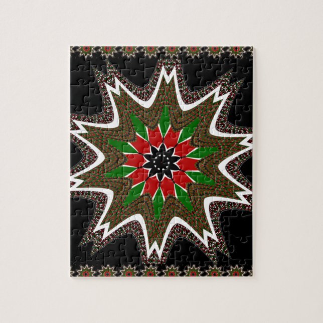 Kenyan Flag Colours Art Print/Graphic Jigsaw Puzzle (Vertical)