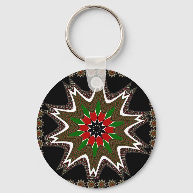 Kenyan Flag Colours Art Print/Graphic Keychain (Front)