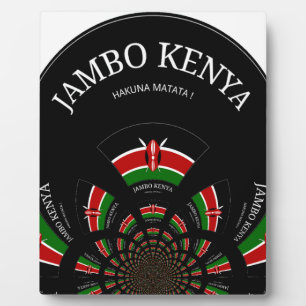 Kenyan Flag Inspired Jambo Welcome Design Art Plaque