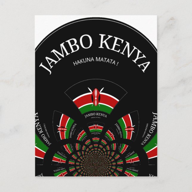 Kenyan Flag Inspired Jambo Welcome Design Art  Postcard (Front)