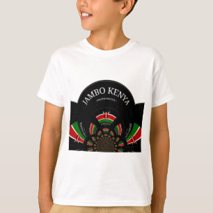 Kenyan Flag Inspired Jambo Welcome Design Art  T-Shirt