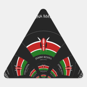 Kenyan Flag Inspired Jambo Welcome Design Art  Triangle Sticker