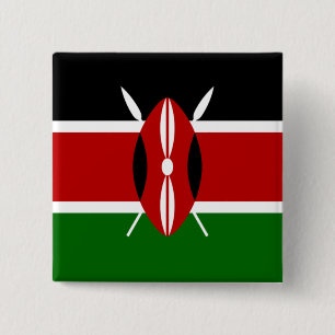 Kenyan Flag (Kenya) 2 Inch Square Button