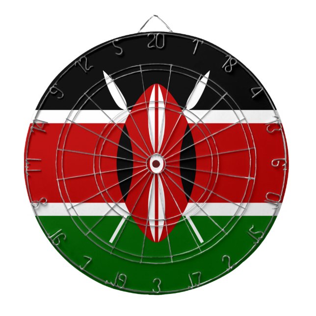 Kenyan Flag (Kenya) Dartboard (Front)