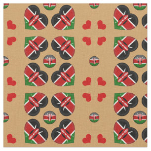 Kenyan Flag & Kenya Heart fashion Fabric