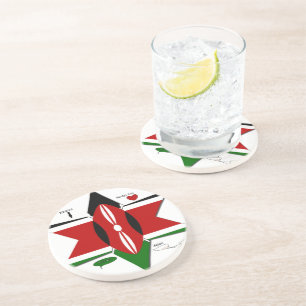 Kenyan Flag Safari Design: Bucket List Coaster