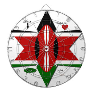 Kenyan Flag Safari Design: Bucket List Dartboard