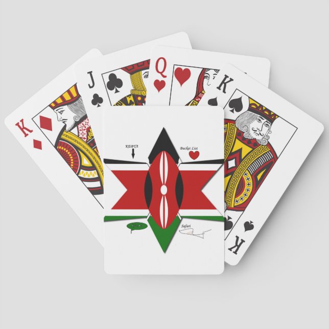 Kenyan Flag Safari Design: Bucket List Playing Cards (Back)