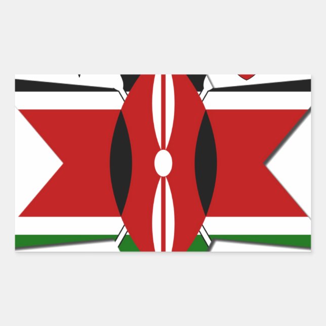Kenyan Flag Safari Design: Bucket List Sticker (Front)