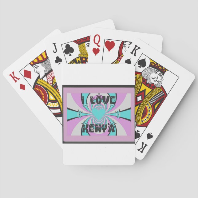Kenyan Heart Art: I Love Kenya Playing Cards (Back)