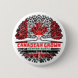 Kenyan Kenya Canadian Canada Tree Roots Flag 2 Inch Round Button