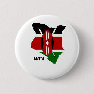 Kenyan Map and Flag 2 Inch Round Button