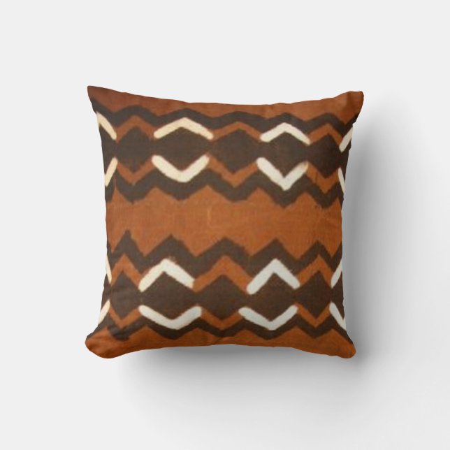 Kenyan Mud Cloth Pattern Pillow (Front)