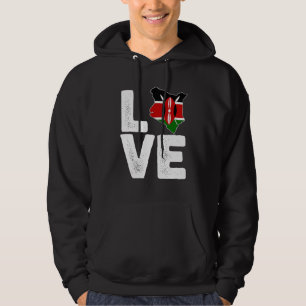 Kenyan pride Love Kenya flag Map Black History Mon Hoodie