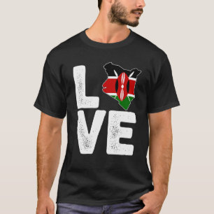 Kenyan pride Love Kenya flag Map Black History Mon T-Shirt
