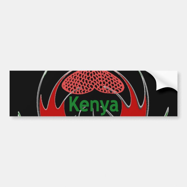 Kenyan Shield Design: Butterfly Flag.  Bumper Sticker (Front)