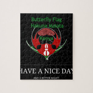 Kenyan Shield Design: Butterfly Flag. Jigsaw Puzzle