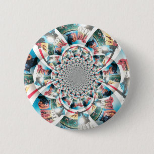 Kenyan Tapestry Kaleidoscope Art Print 2 Inch Round Button