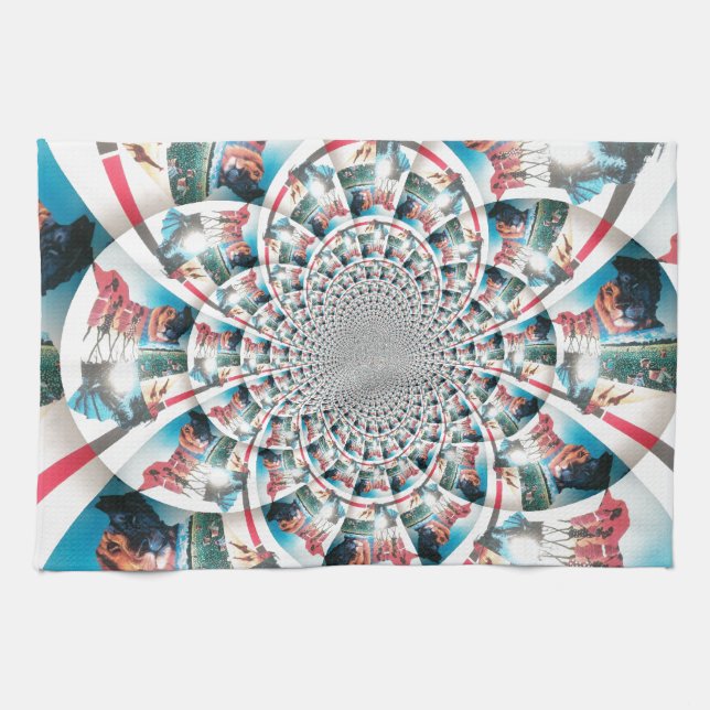 Kenyan Tapestry Kaleidoscope Art Print Kitchen Towel (Horizontal)