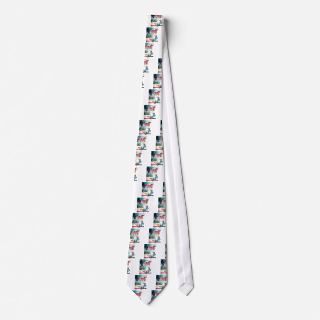 Kenyan Tapestry: Wildlife, Culture & Coastal Beach Tie (Front)